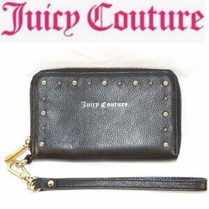 Juicy Couture Black Faux Leather Small studded Wallet/Clutch/Wristlet